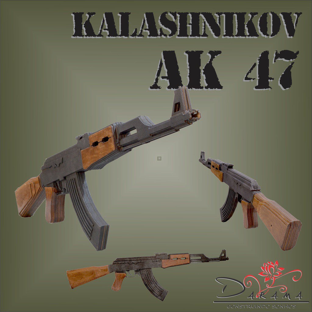 Quebra-cabeça 3d crianças ak47/m4 carabina/pistola diy 3d em