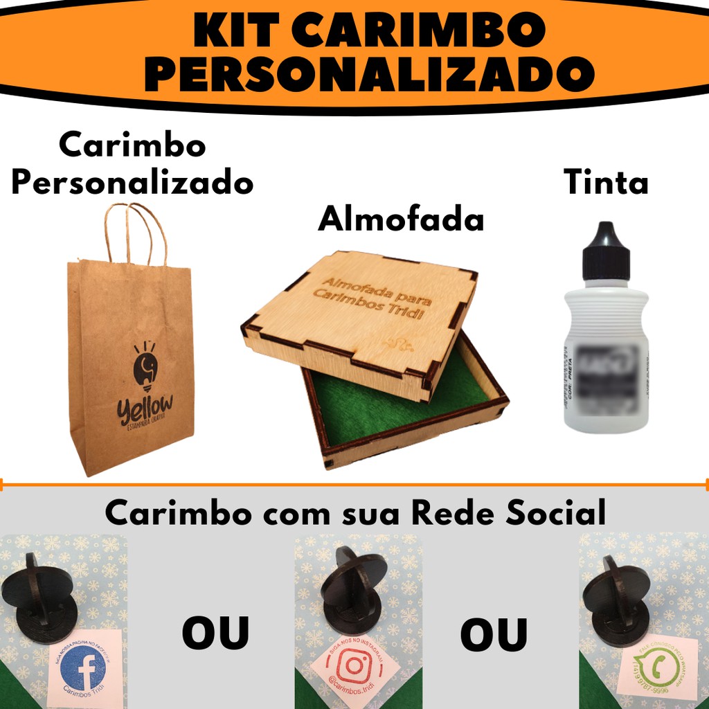 Carimbo Personalizado para Sacola Kraft - Carimbos Tridi