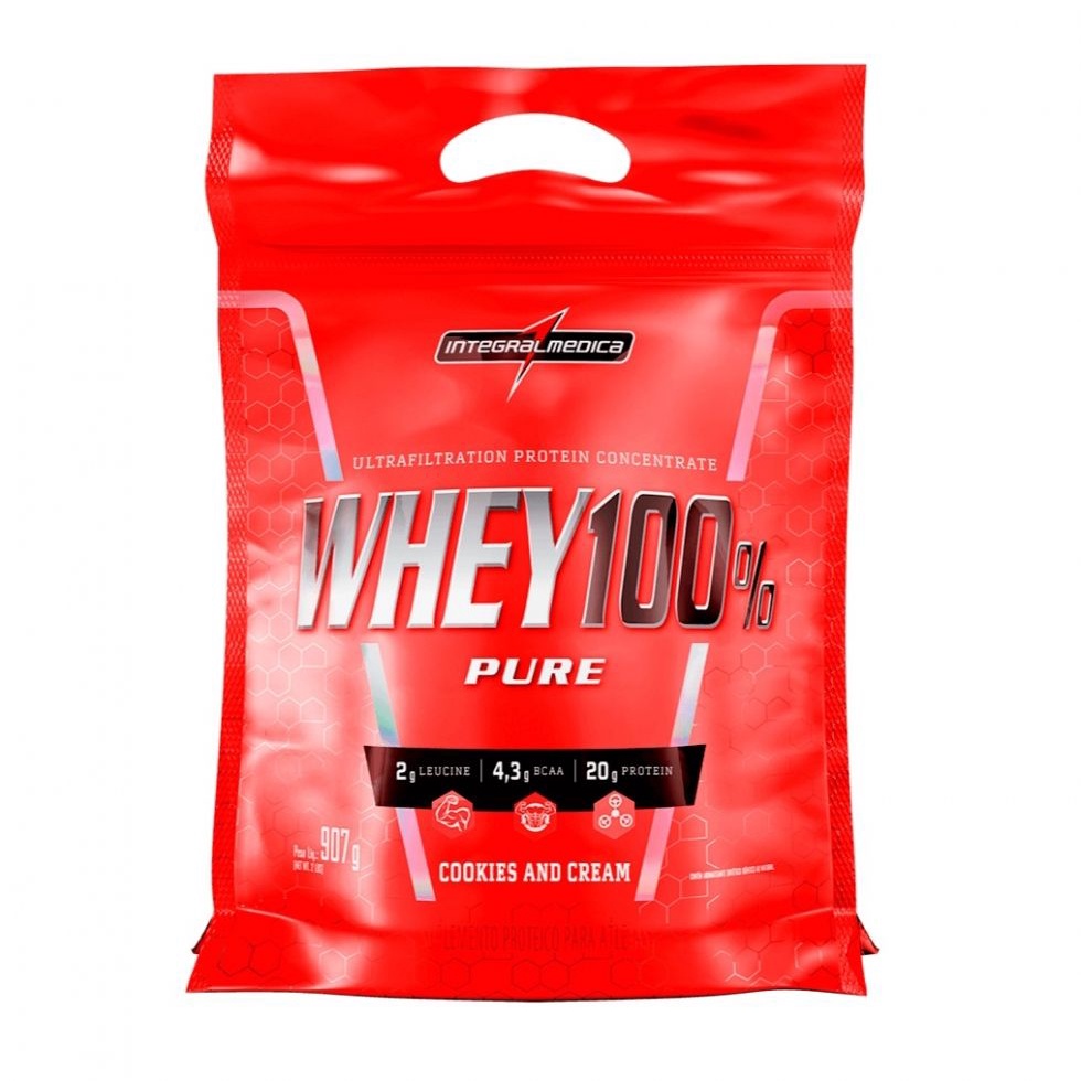 Whey 100% Pure Refil (907g) – Integralmédica – Cookies