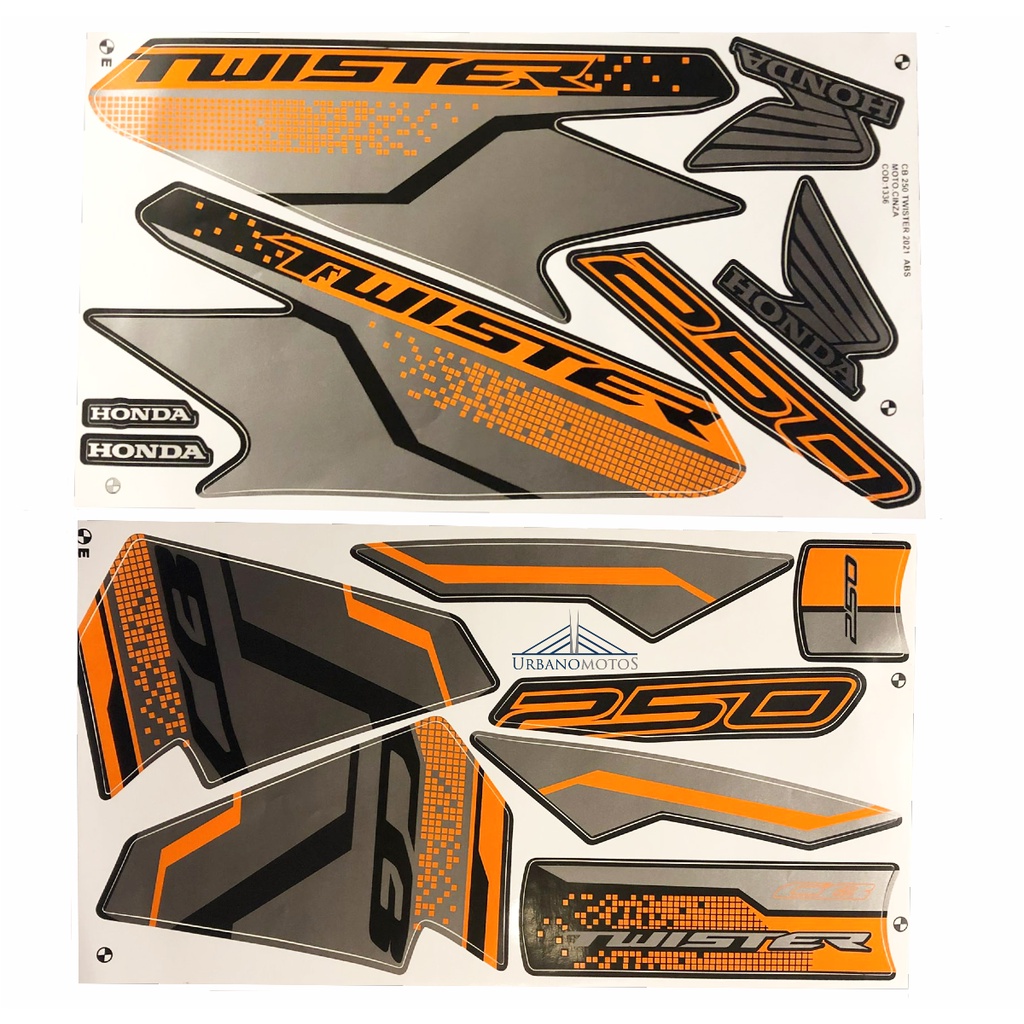 Kit Adesivo Faixas Cb Twister 250 2021 Cinza Padrão Original | Shopee