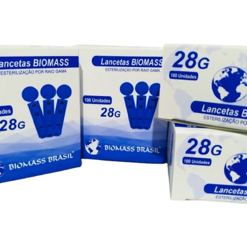 LANCETAS SIMPLES 28G BIMASS - 100 UNIDADES