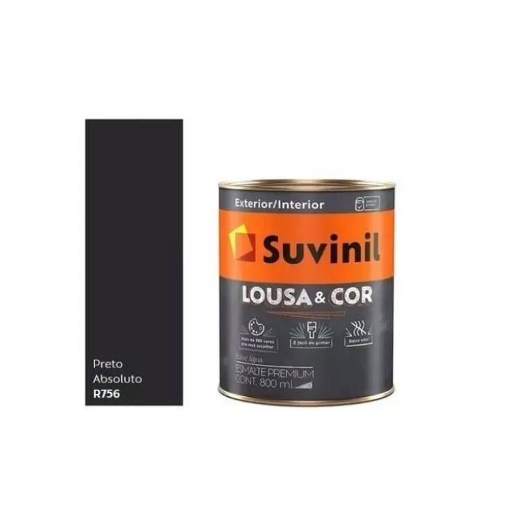 Tinta Lousa & Cor - Preto Absoluto (r756) 800ml - Suvinil