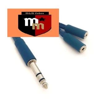 Adaptador P10 (macho) + 2 Jack P2 (fêmea) Estéreo. De 20cm