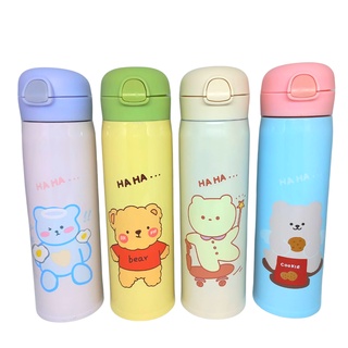 Garrafa térmica infantil 500ml inox com canudo garrafinha squeeze escolar