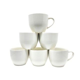 Jogo 6 Xicara Porcelana Cha Cafe 170ml Branca Chicara