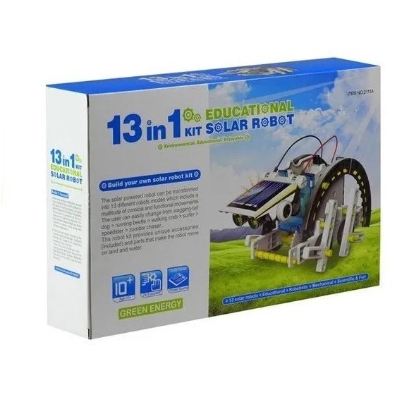 Kit Montagem Robô Solar 13x1 Iniciante Educacional Robótica