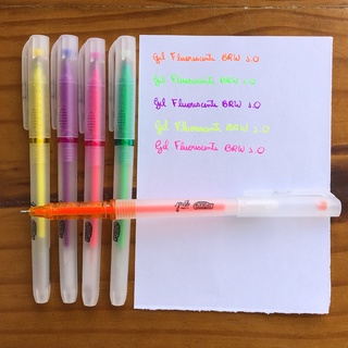 Combo Caneta Esferográfica Gel Fluorescente - 5 cores