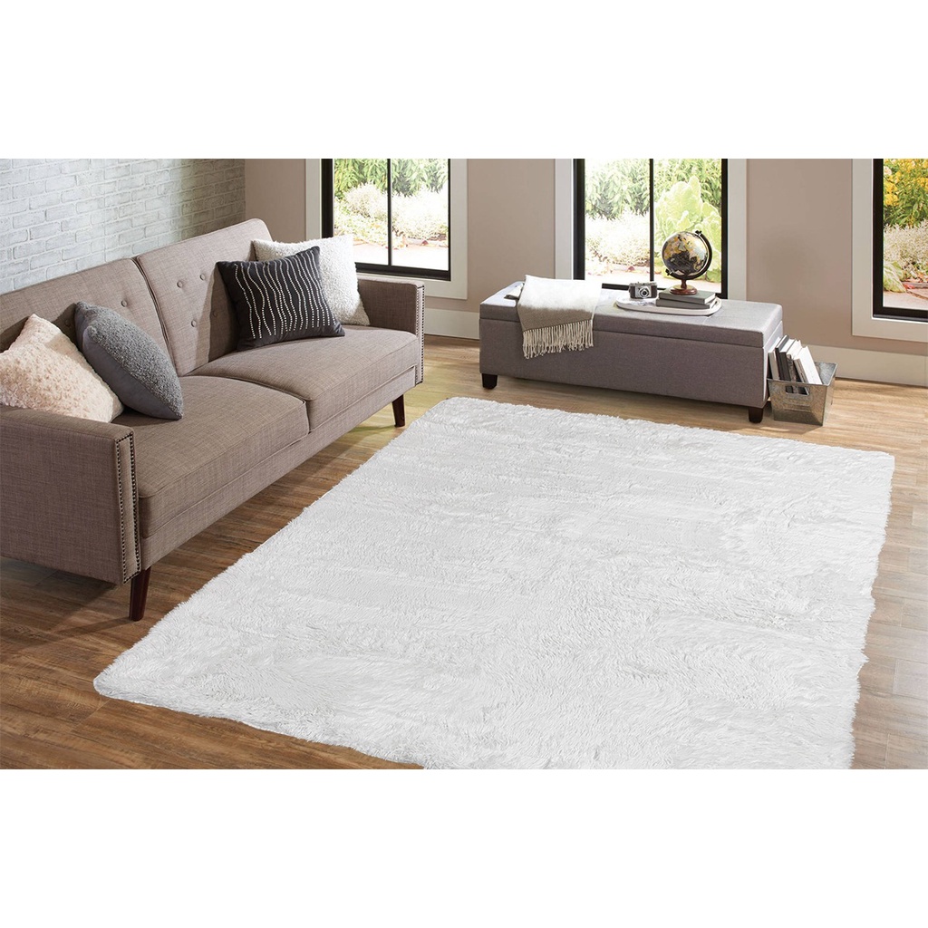 Tapete 2,00 X 1,50 Peludo Felpudo 40mm Sala Luxo Branco