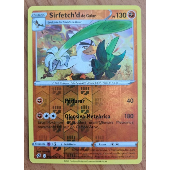 Card Pokémon Farfetch'd De Galar Shiny Original Copag Raro