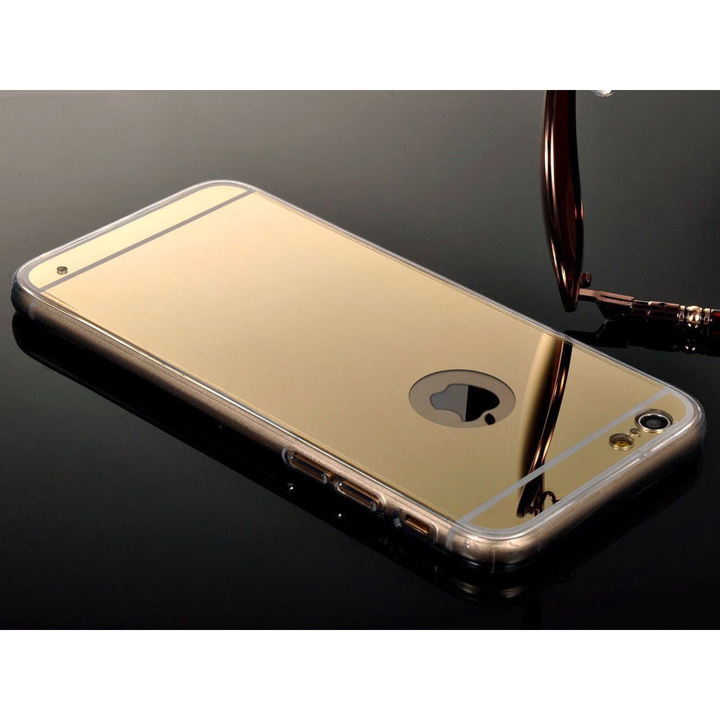 Capa Case Capinha Espelhada Dourada iPhone 7 Plus X Xs Max 8