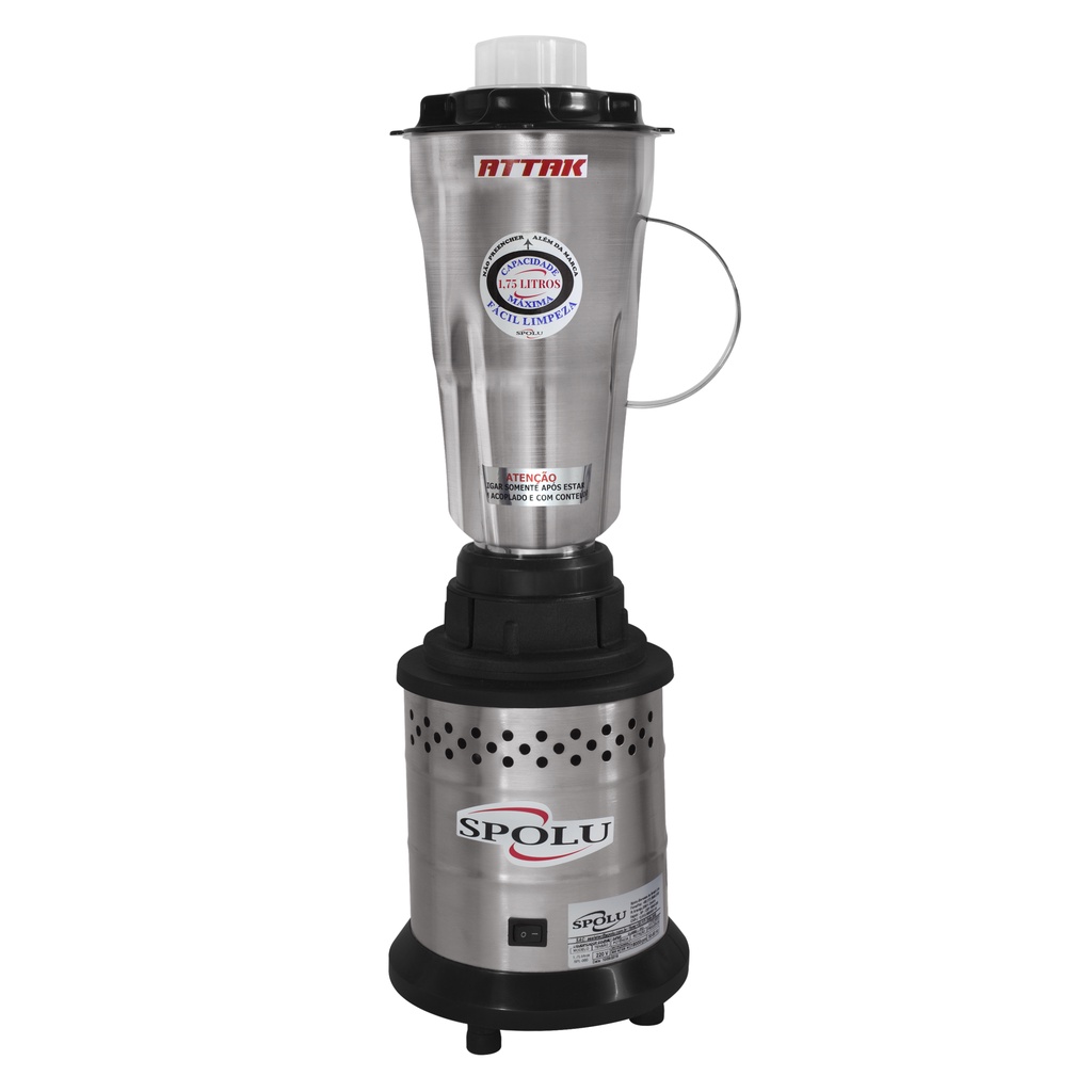 Liquidificador Industrial 1,75l Alta Rotação 800w Inox Attak