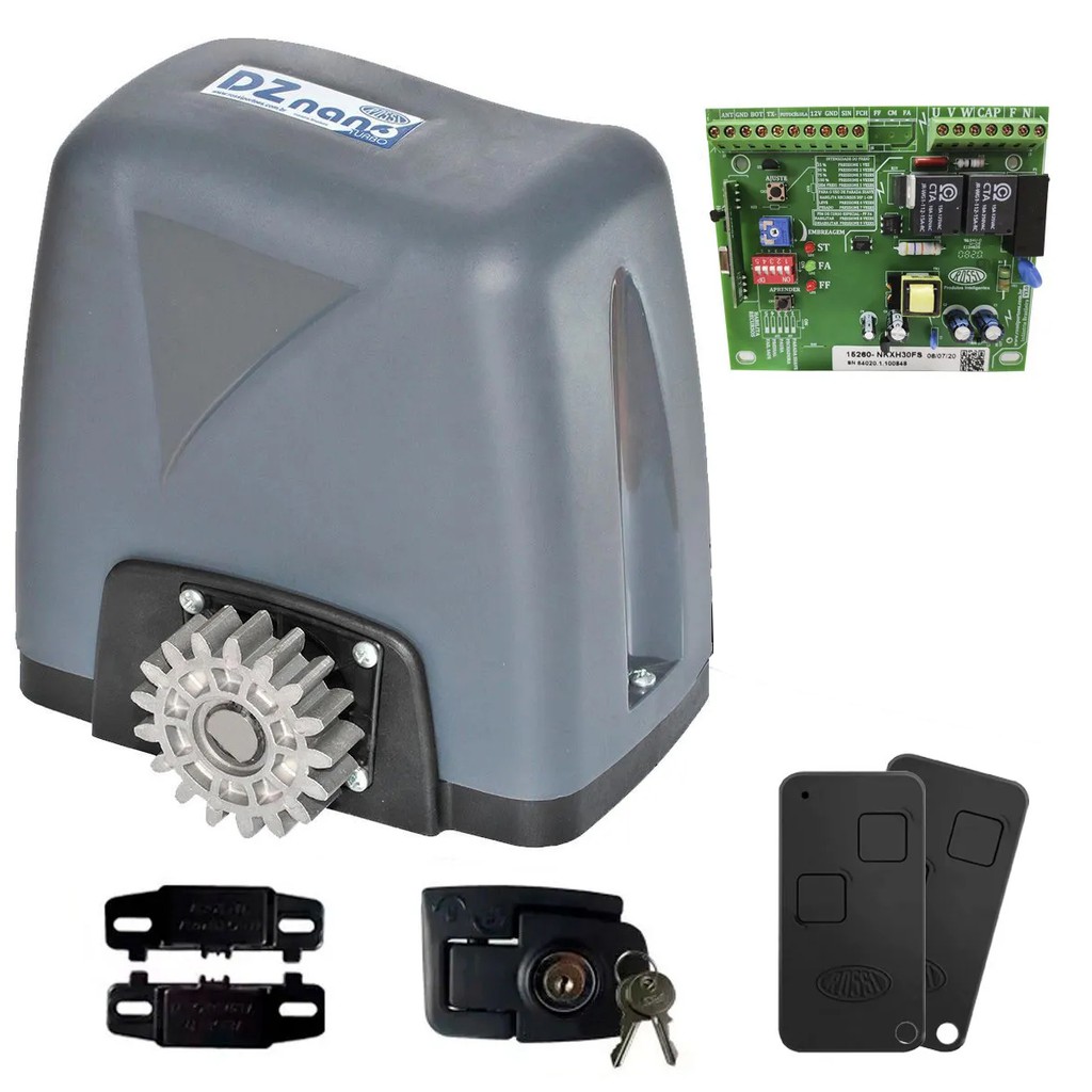 Kit Motor Para Portão Deslizante Dz Nano 36 Turbo Rossi 1/4 Hp | Shopee ...