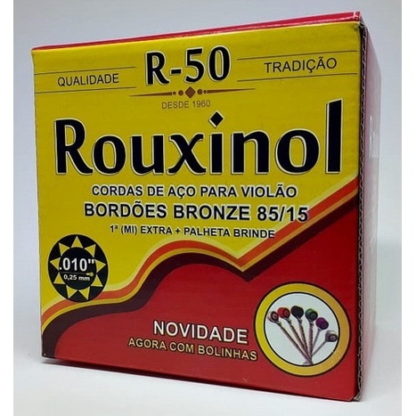 Jogo De Cordas Violão Rouxinol R50 Aço Bronze C/ Bolinha