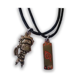 Colar Anime Naruto Pingente Dog Tag Símbolo Nuvem Akatsuki