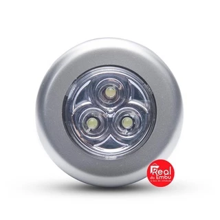 Luminária De Toque Top Rio 3 Led Adesiva Diam:6,5cm