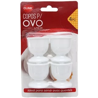 Kit 4 Copos para Ovos 4,5 x 7cm Plástico CLINK CK2805