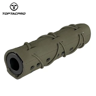 TOPTACPRO Capa Do Supressor Tático-Silenciador Escudo De Proteção 18cm/7 " Camuflagem De Tecido CP Original 8503