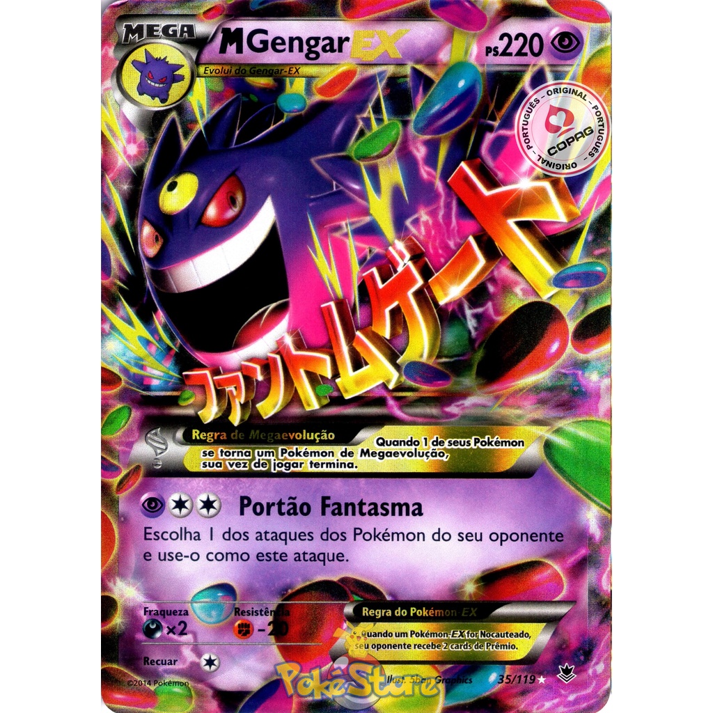 Carta Pokemon Mega Gengar EX Português Card Original Copag - XY