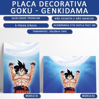 Quadro Decorativo Dragon Ball Goku Genki Dama Desenho Anime Com