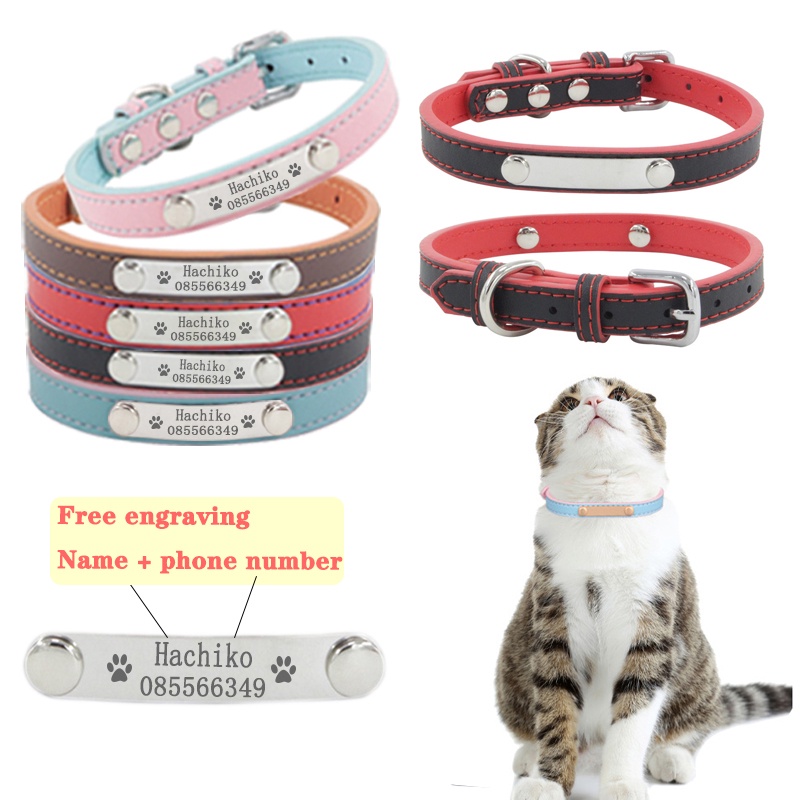 【Mandar sinos】Coleira Ajustável com Identificação e Nome Gravados P-3G / Acessório para Gatos e Filhotes