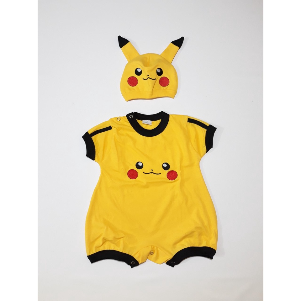 Fantasia Pikachu Bebê Mesversario Infantil - Pokemon - Macacão Bordado Com  Gorro