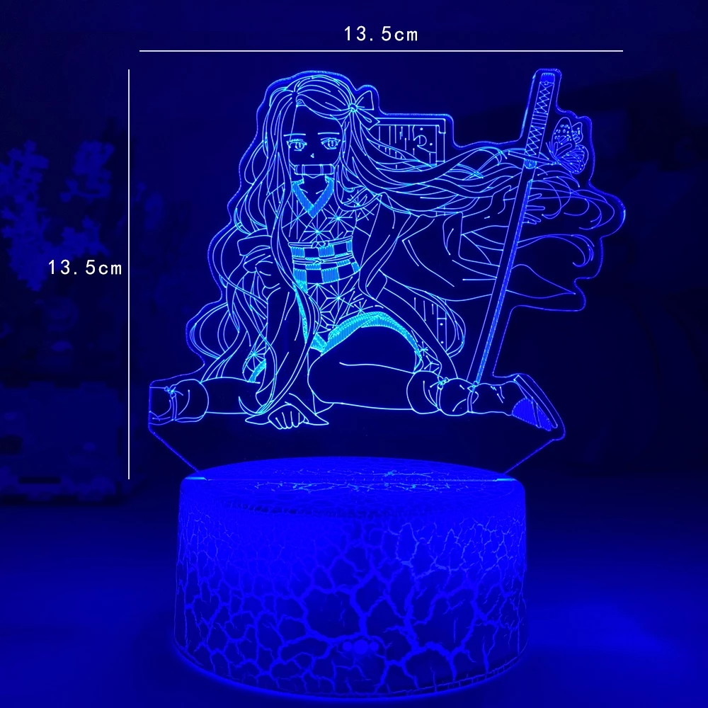 Kimetsu No Yaiba Nezuko Kamado Figure Led 3d Night Light for Decor Nightlight Kids Child Table Lamp Demon Slayer Gifts Luz noturna