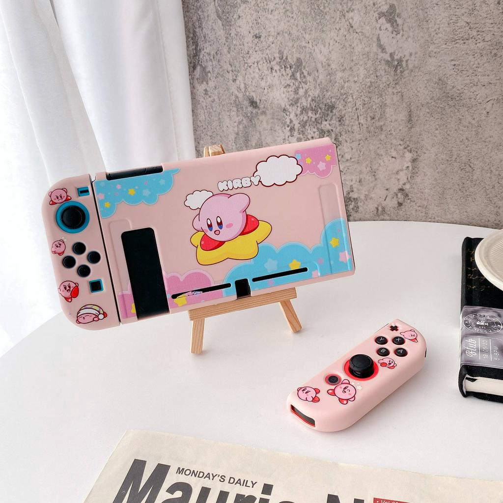 2021 new cartoon Kirby of the Pink Star Nintendo switch case silicone soft shell painted TPU storage box drop proof shoc Shopee Brasil