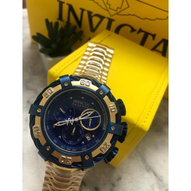 Rel gio Invicta Thunderbolt 21361 Banhado a Ouro 18K Pulseira em