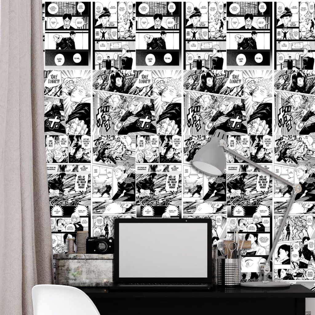 Papel de Parede Adesivo Jujutsu Kaisen Mangá Autocolante
