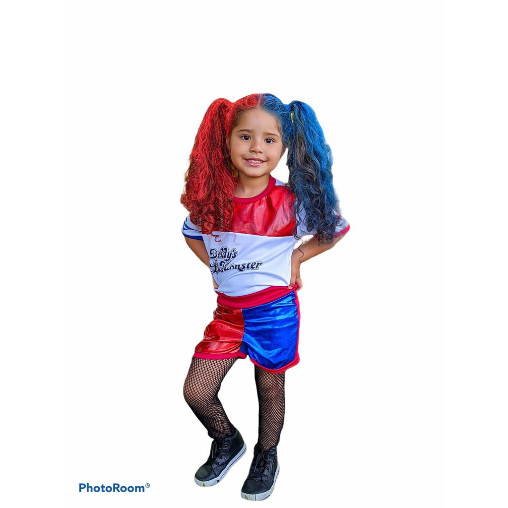 Fantasia Da Arlequina Infantil Esquadrão Harley Quinn