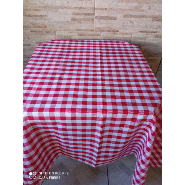 Toalha de mesa xadrez vermelha com babados 1,10 x 4m - Kasa57 - kasa 57