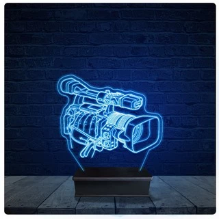 Luminária Led Acrilico Abajur - Câmera Cinema Teatro Filme