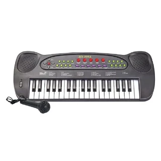 Teclado De Brinquedo Com Microfone Preto Dmt5386 Dmtoys