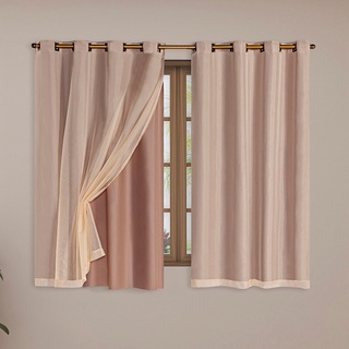 Cortina corta luz Blackout Pvc Com Tecido Voil 2,00 X 1,80 M Blecaute
