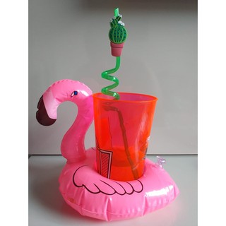 Boia para copo. Boia Piscina. Boia Flamingo copo.