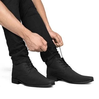 Bota Social Nobuck Masculina Confortável Linha Premium
