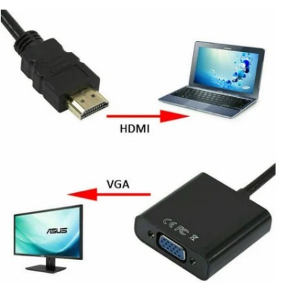 Hdmi Para Vga Com Áudio P2 Conversor Adaptador De Vídeo