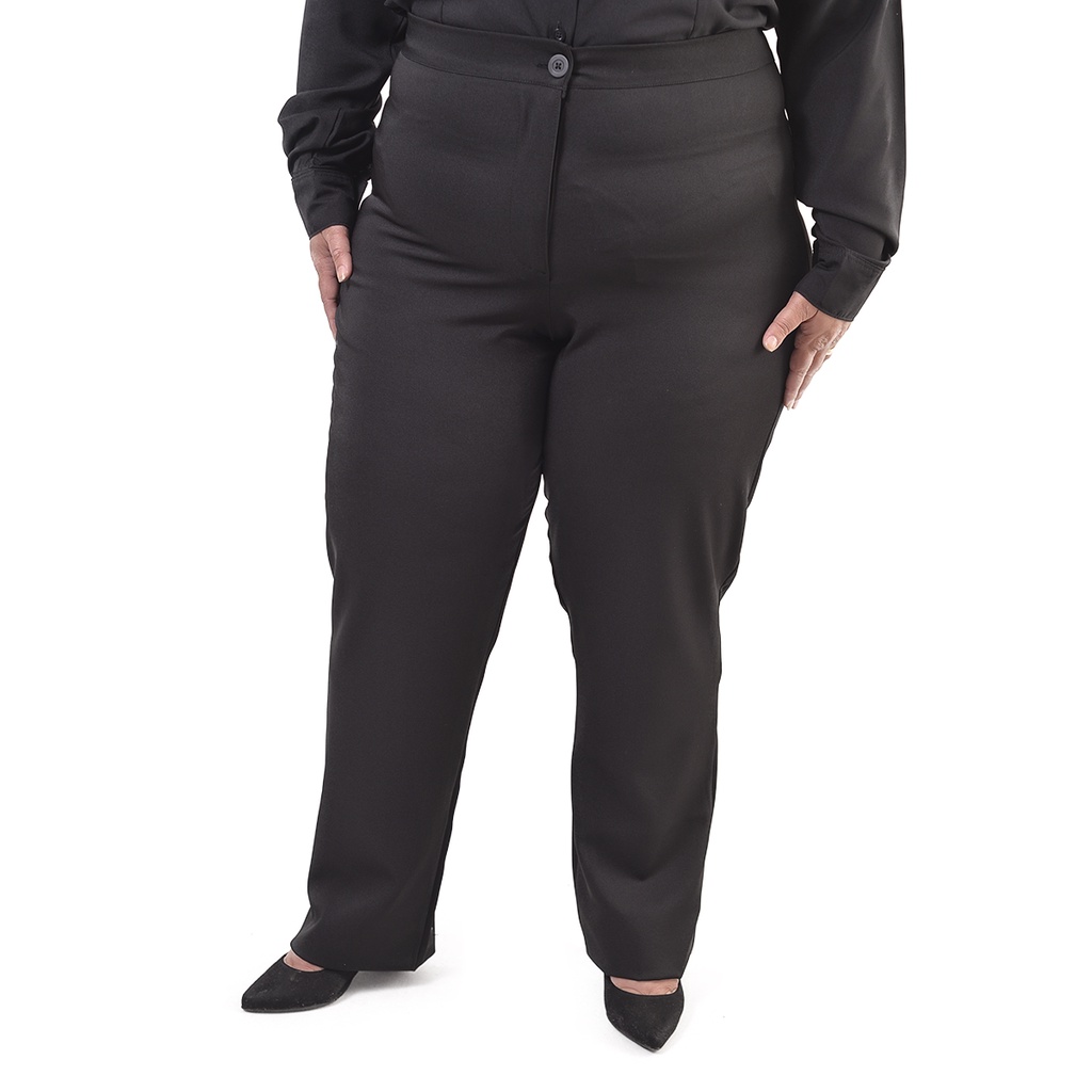 Calça social feminina store preta plus size