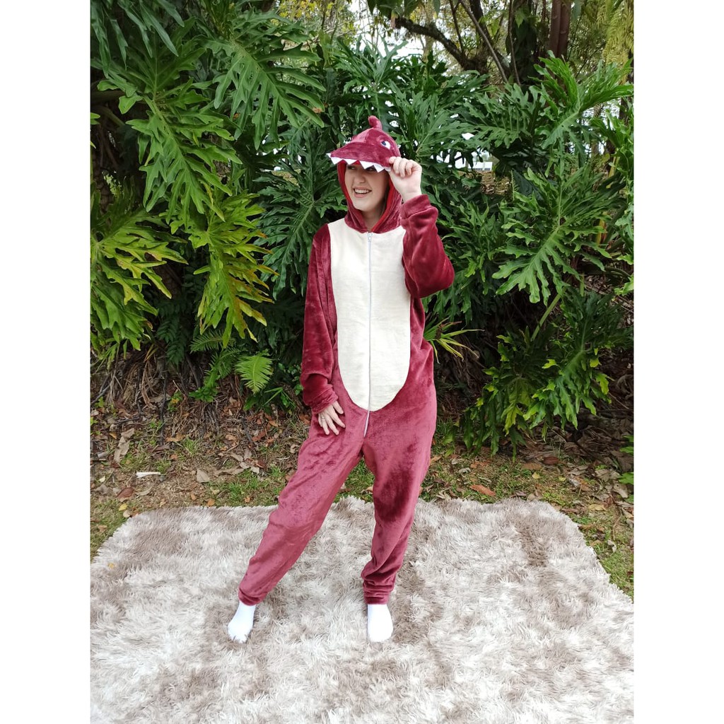 Pijama Dinossauro Dragão Infantil Kaky Fantasia em Fleece Inverno ...