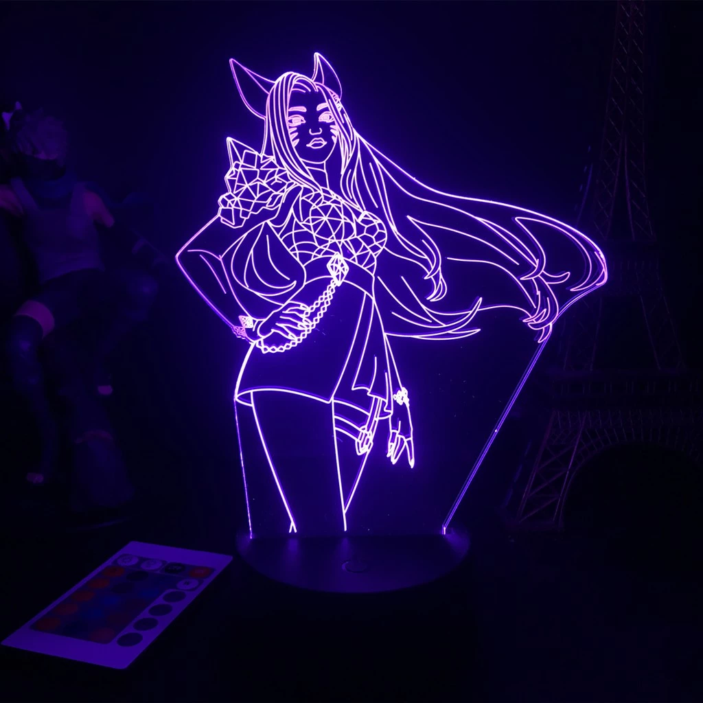 Hot Games LOL League of Legends Seraphine Acrylic Figurine LED Sensor Light Luminária acrílico led abajur