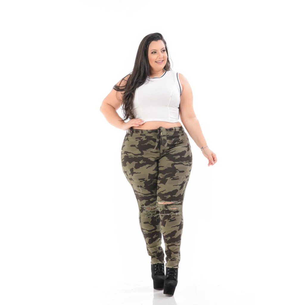 Calça militar feminina store rasgadinha