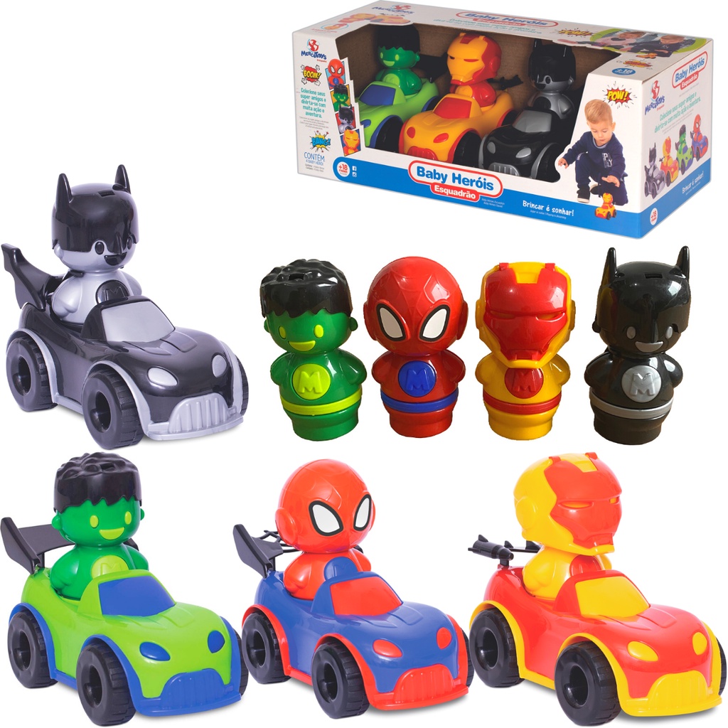 HOMEM ARANHA BATMAN HULK E SUPER HERÓIS COM SUPER CARROS DE