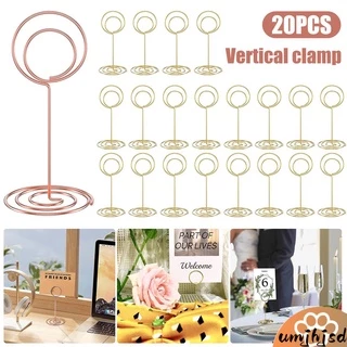 20 Pçs Suportes De Número De Mesa Mini 3.35 Polegada Lugar Titular Do Cartão Ferro Bonito Suporte Decorativo Foto SHOPSKC2348