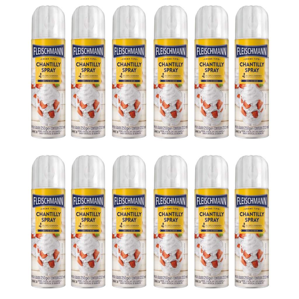 Creme Chantilly Spray Kit 12 Unidades 240ml Fleischmann Shopee Brasil