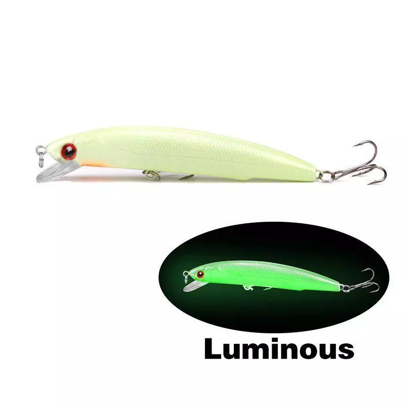 12cm/17g Isca Artificial Luminosa Plástica Wobbler Com Anzol Profundidade De Mergulho Biônica 0-1.5M