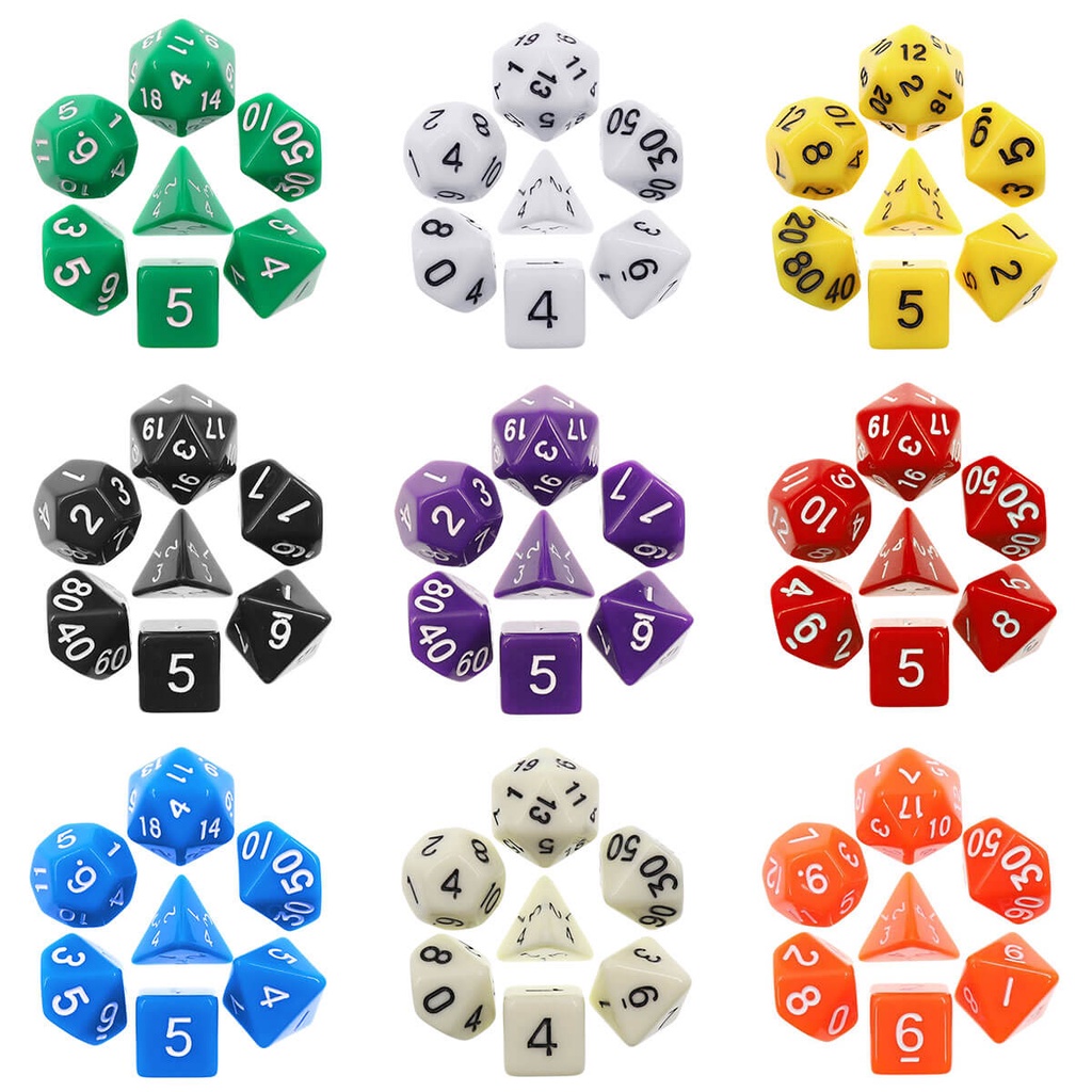 Dadi Chessex Opachi Nero Con Rosso - Set Da 7 (D20, D4, Ecc.) - Nuovi - Foto 4