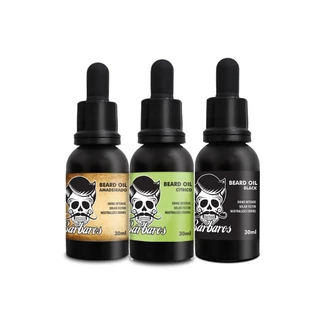 Kit 3 Óleos para Barba e Cabelo Cítrico + Black + Amadeirado 30ml - Bárbaros