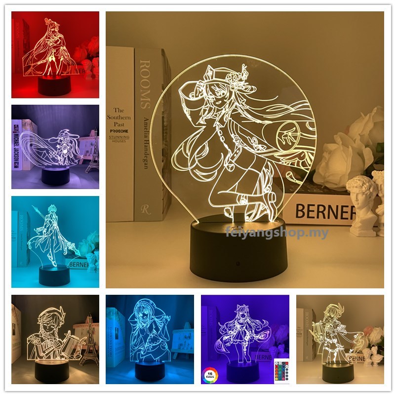 Compra online de Lâmpada led de jogo de anime genshin impacto yae miko  figura para decoração de quarto presente de aniversário candeeiro de mesa  acrílico 3d luz noturna