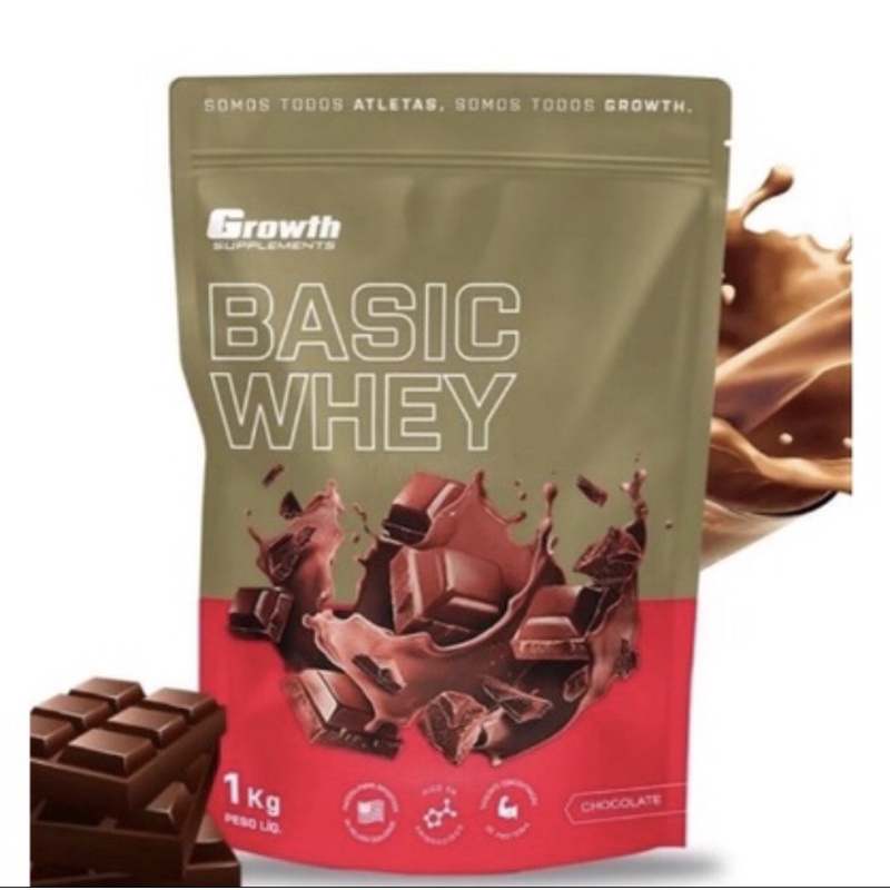 Basic Whey Protein 1kg Chocolate ou Natural – Growth Suplementos