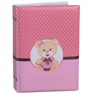 Álbum Fotográfico 15x21 para 100 Fotos URSINHA ROSA Coroa Bebê Infantil Newborn em Oferta na Shopee